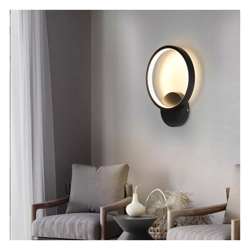 LED sieninis šviestuvas LED/14W/230V juodas