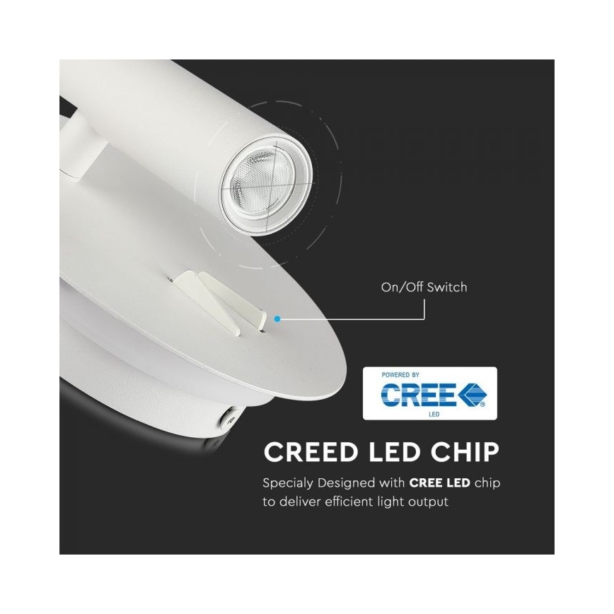 LED sieninis šviestuvas LED/3W/230V + LED/6W/230V 3000K balta