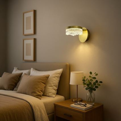 LED sieninis šviestuvas LED/4W/230V auksinis