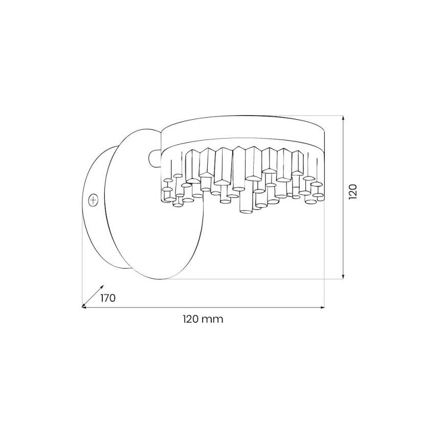 LED sieninis šviestuvas LED/4W/230V auksinis