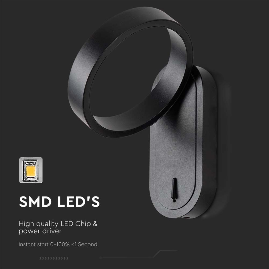 LED Sieninis šviestuvas LED/5W/230V 3000K/4000K juodas