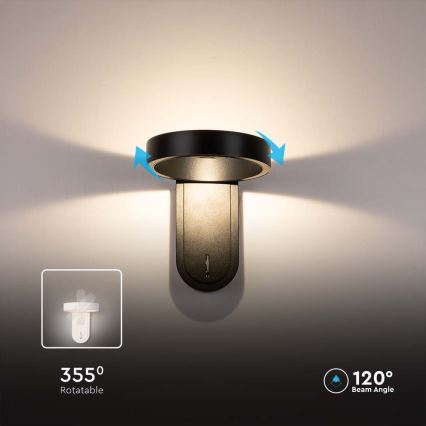 LED Sieninis šviestuvas LED/5W/230V 3000K/4000K juodas