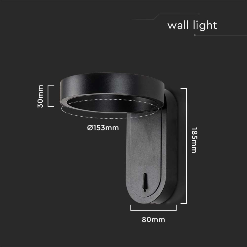 LED Sieninis šviestuvas LED/5W/230V 3000K/4000K juodas