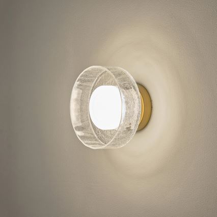LED sieninis šviestuvas LED/8W/230V 3000K auksas/permatoma