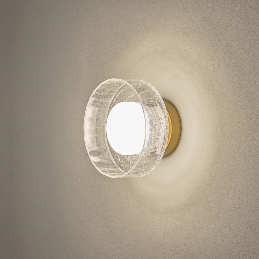 LED sieninis šviestuvas LED/8W/230V 3000K auksas/permatoma