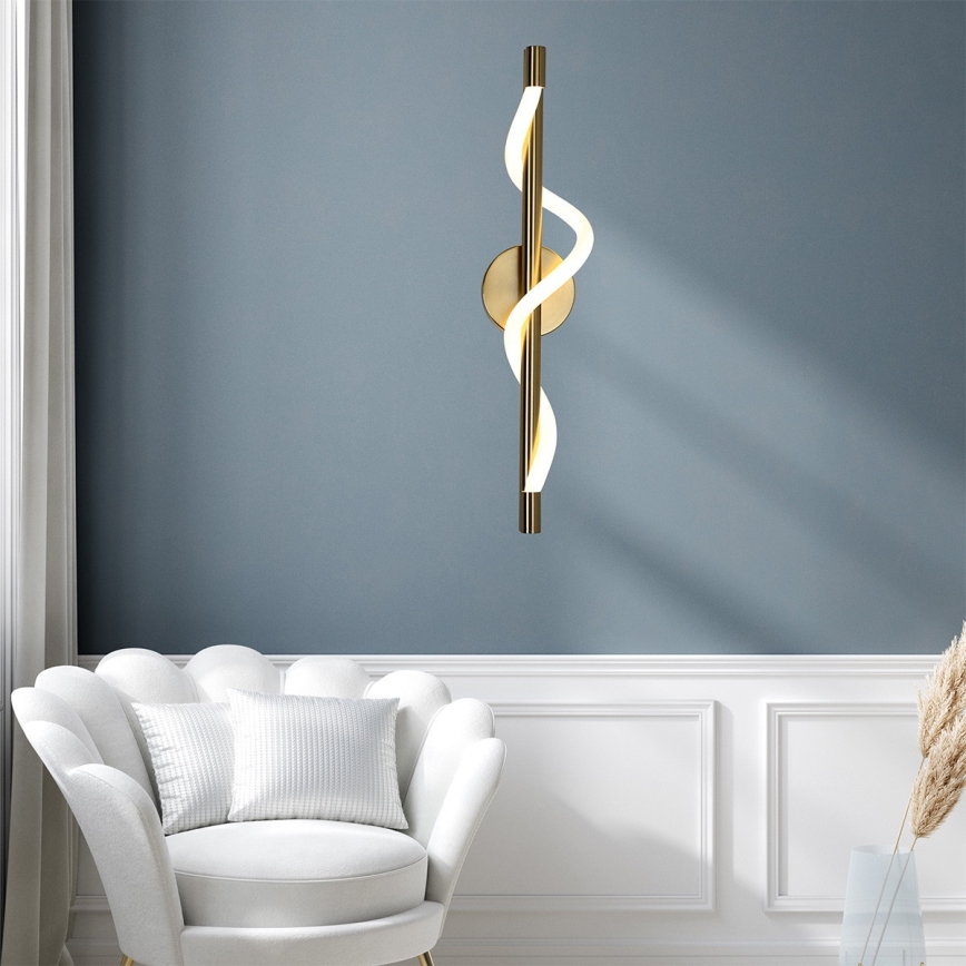 LED sieninis šviestuvas MELECA LED/12W/230V 3000/4000/6000K auksinis