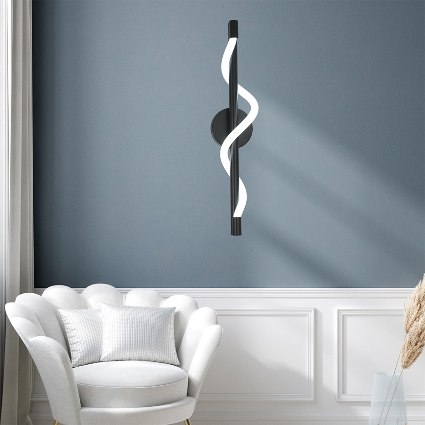 LED sieninis šviestuvas MELECA LED/12W/230V 3000/4000/6000K juodas