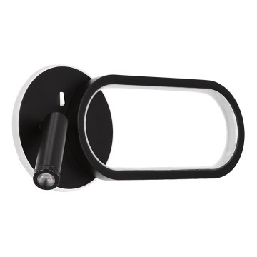 LED sieninis šviestuvas MONET LED/13W/230V + LED/2W 3000/4000/6000K juoda