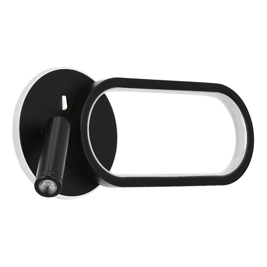 LED sieninis šviestuvas MONET LED/13W/230V + LED/2W 3000/4000/6000K juoda
