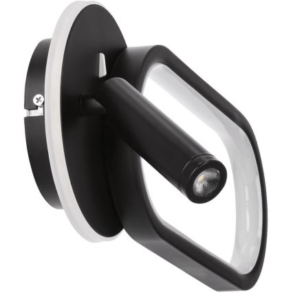 LED sieninis šviestuvas MONET LED/13W/230V + LED/2W 3000/4000/6000K juoda