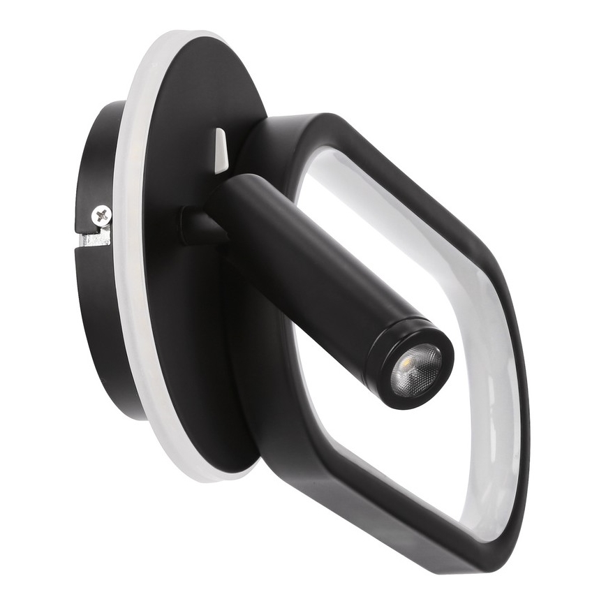LED sieninis šviestuvas MONET LED/13W/230V + LED/2W 3000/4000/6000K juoda