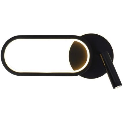 LED sieninis šviestuvas MONET LED/13W/230V + LED/2W 3000/4000/6000K juoda