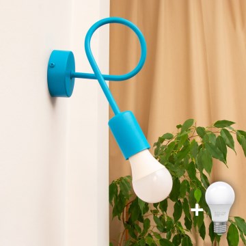 LED sieninis šviestuvas OXFORD 1xE27/15W/230V mėlynas