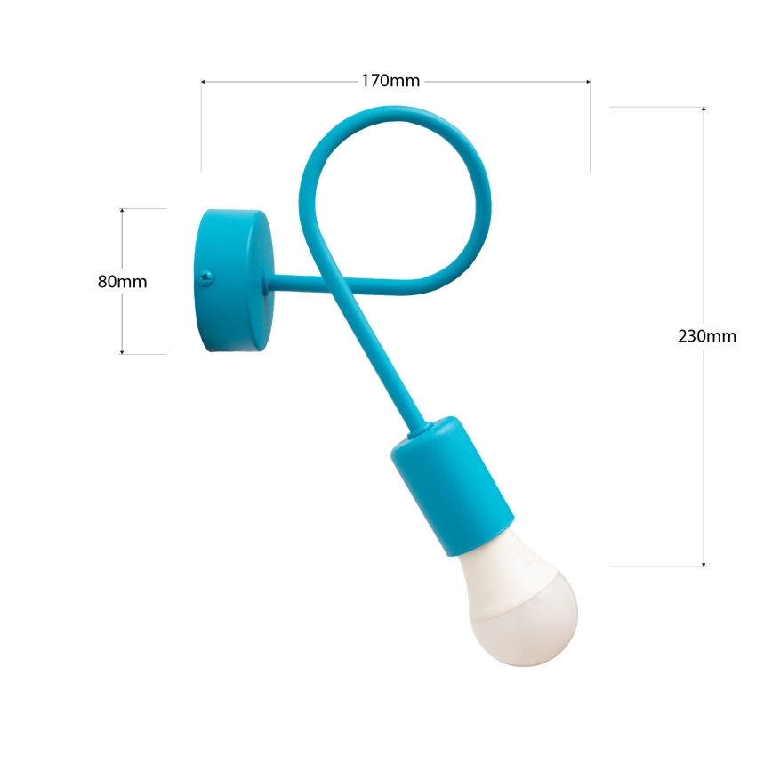LED sieninis šviestuvas OXFORD 1xE27/15W/230V mėlynas