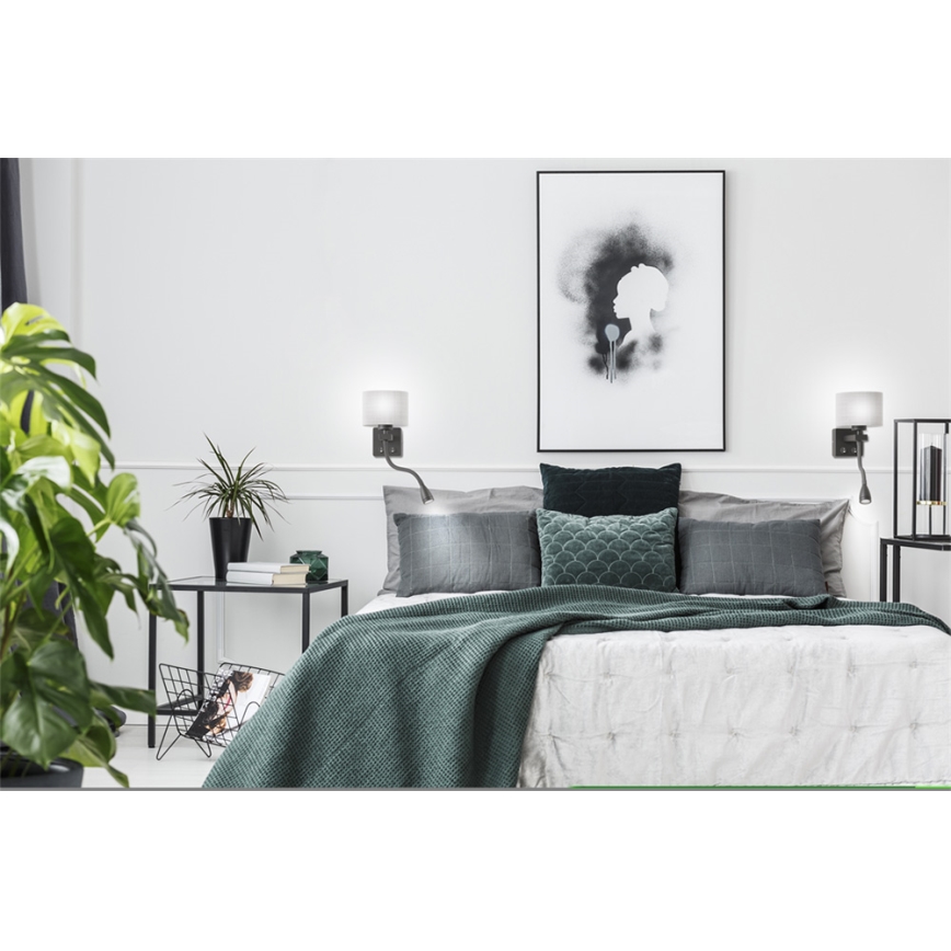 LED Sieninis šviestuvas POLO 1xE27/2W+LED/230V juodas