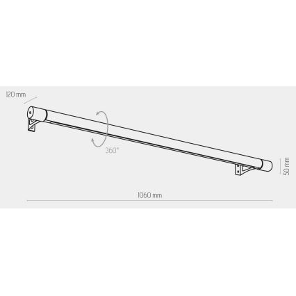 LED Sieninis šviestuvas ROLLO LED/30W/230V medis