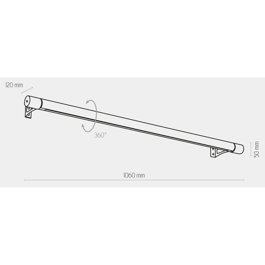 LED Sieninis šviestuvas ROLLO LED/30W/230V medis