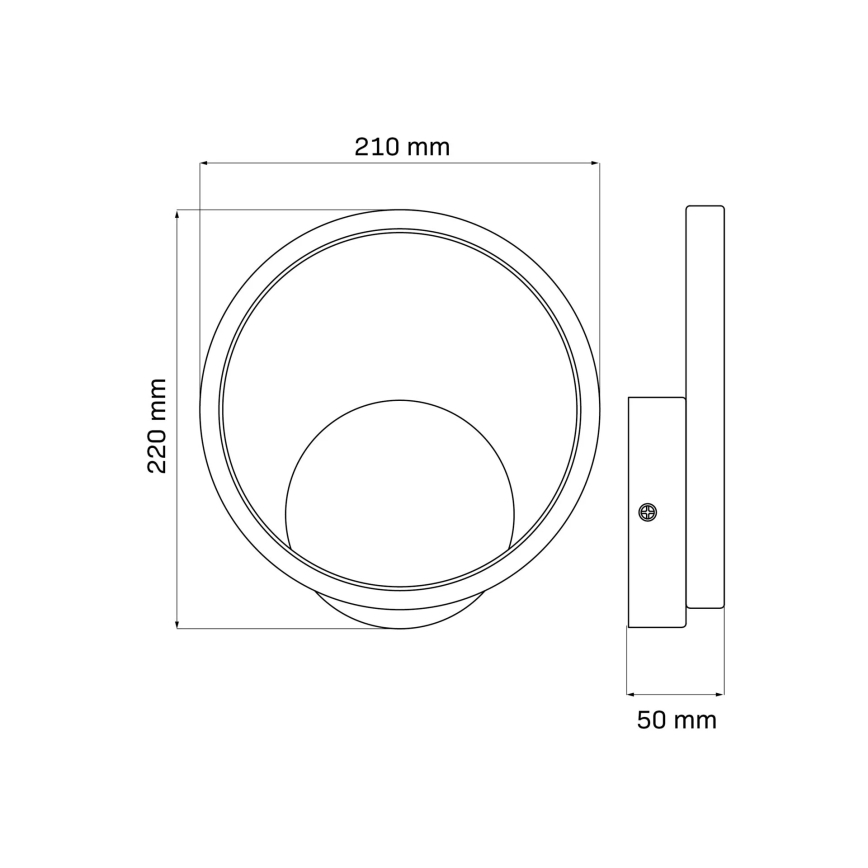 LED sieninis šviestuvas ROMAN LED/11,5W/230V 4000K juoda