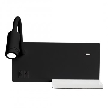 LED sieninis šviestuvas SHELF LED/4W+LED/5W+LED/2W/230V juodas