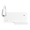 LED sieninis šviestuvas SHELF LED/4W+LED/5W+LED/2W/230V + USB lizdas balta