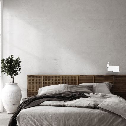 LED sieninis šviestuvas SHELF LED/4W+LED/5W+LED/2W/230V + USB lizdas balta