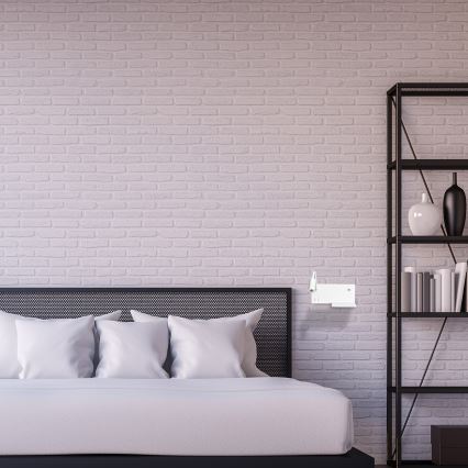 LED sieninis šviestuvas SHELF LED/4W+LED/5W+LED/2W/230V + USB lizdas balta