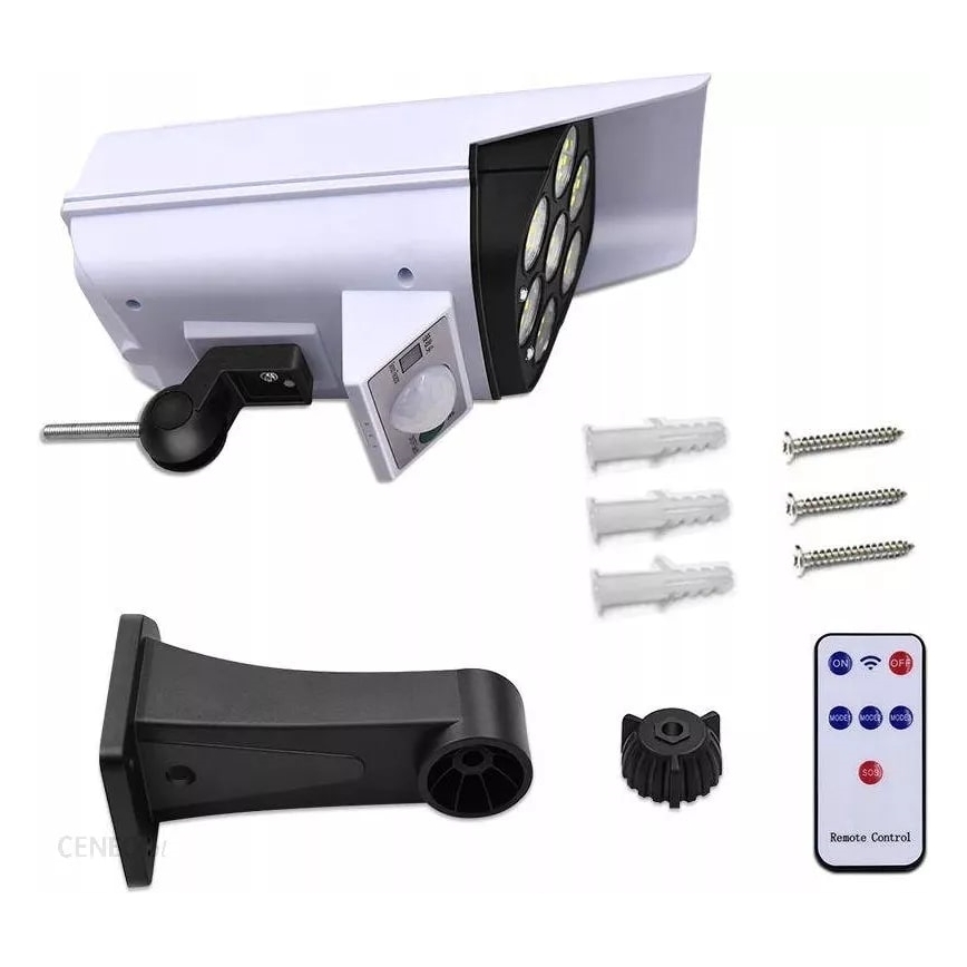 LED Netikra saulės energijos kamera su jutikliu KAMERA LED/1W/3,7V 1200 mAh IP44 + nuotolinio valdymo pultas