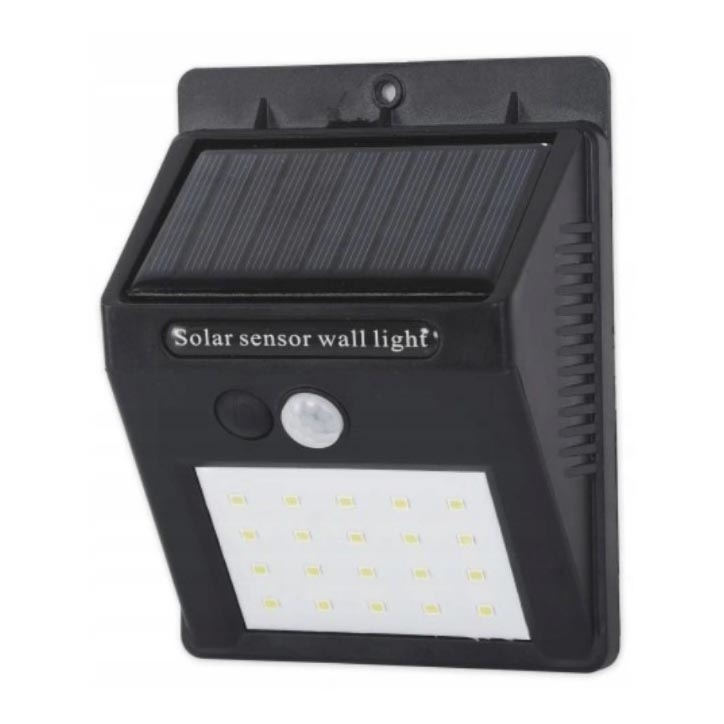 LED sieninis šviestuvas su jutikliu, įkraunamas saulės energija LED/0,55W/3,7V 1200 mAh IP65
