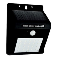 LED sieninis šviestuvas su jutikliu, įkraunamas saulės energija LED/0,55W/3,7V 1200mAh 6500K IP65