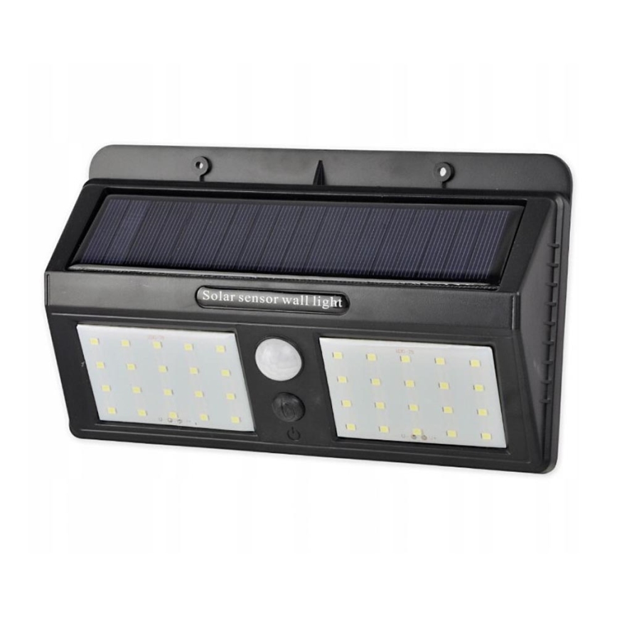 LED sieninis šviestuvas su jutikliu, įkraunamas saulės energija LED/1,2W/3,7V 2400 mAh IP54