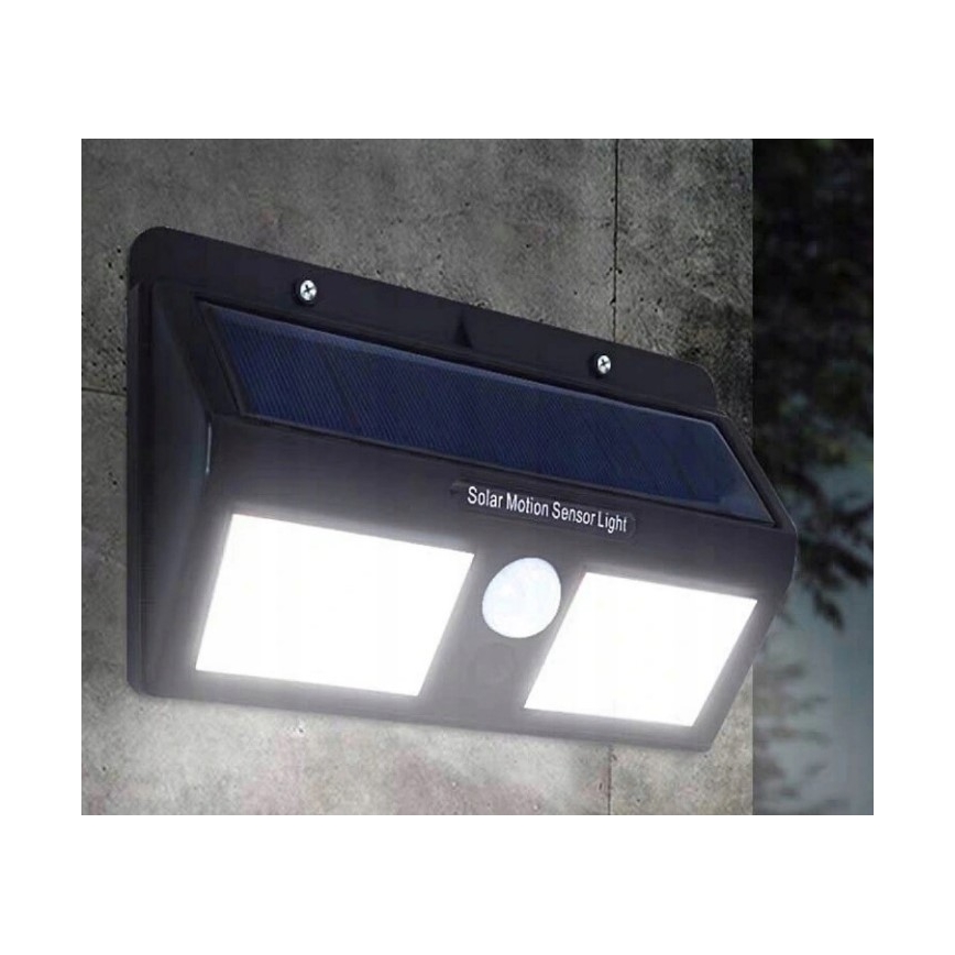 LED sieninis šviestuvas su jutikliu, įkraunamas saulės energija LED/1,2W/3,7V 2400 mAh IP54