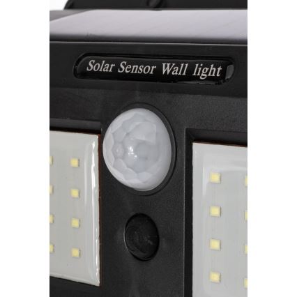 LED sieninis šviestuvas su jutikliu, įkraunamas saulės energija LED/1,2W/3,7V 2400 mAh IP54