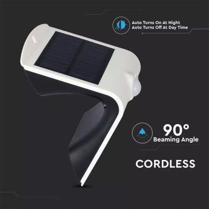 LED sieninis šviestuvas su jutikliu, įkraunamas saulės energija LED/1.5W/3,7V IP65 1200 mAh