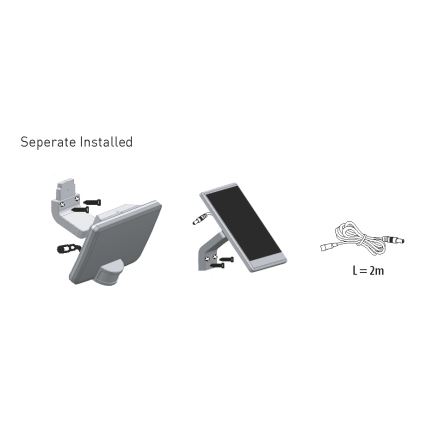 LED sieninis šviestuvas su jutikliu, įkraunamas saulės energija LED/12W/3,7V 4000 mAh IP54