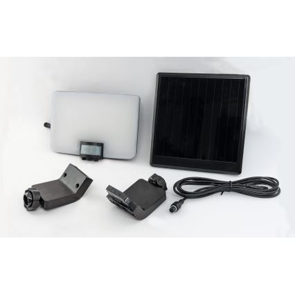 LED sieninis šviestuvas su jutikliu, įkraunamas saulės energija LED/12W/3,7V 4000 mAh IP54