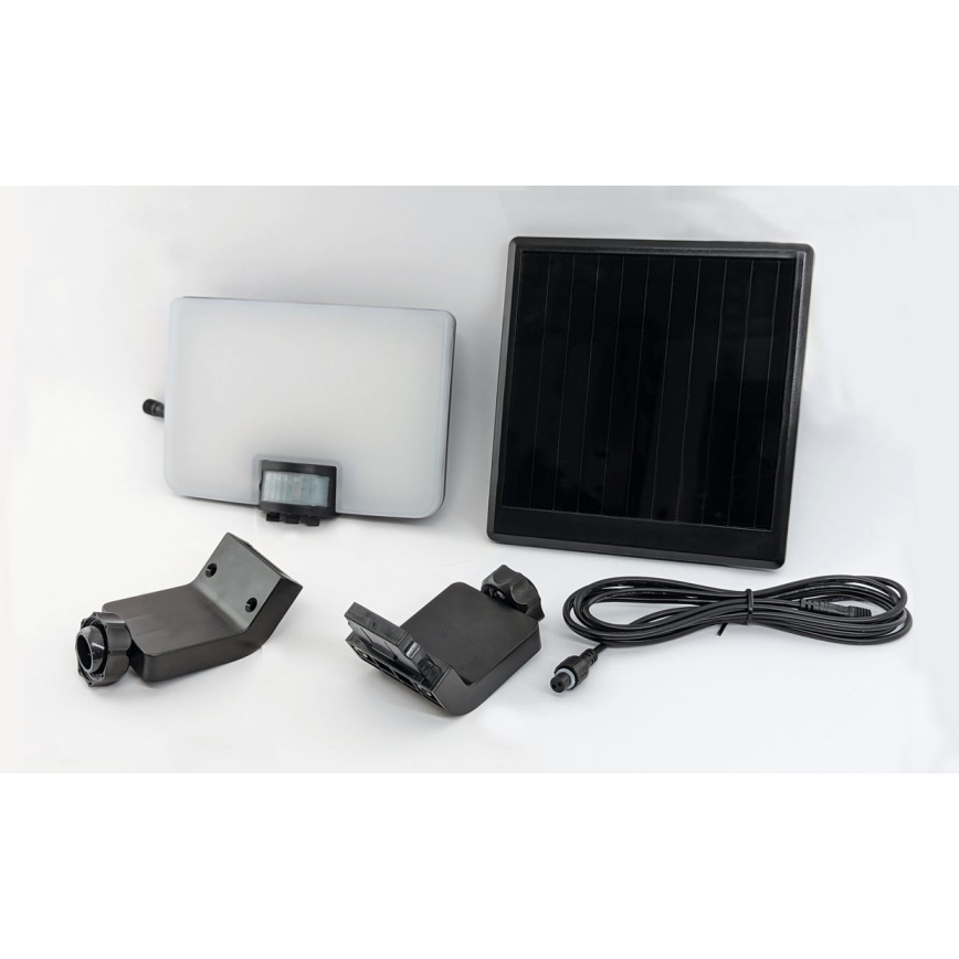 LED sieninis šviestuvas su jutikliu, įkraunamas saulės energija LED/12W/3,7V 4000 mAh IP54