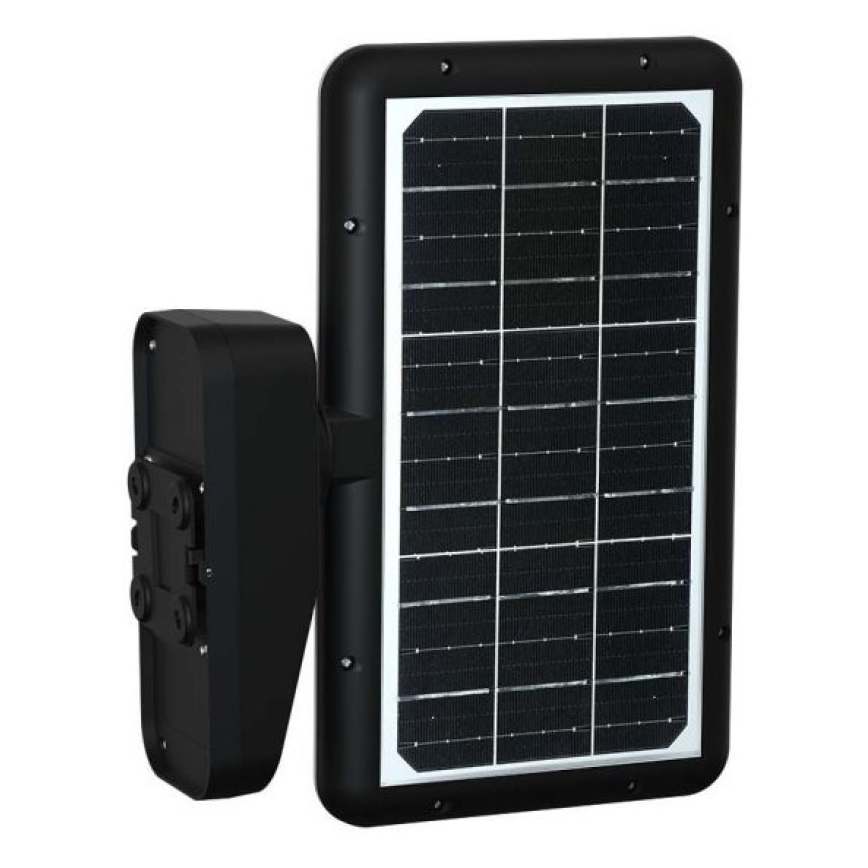 LED sieninis šviestuvas su jutikliu, įkraunamas saulės energija LED/15W/3,2V 4000K/6000K IP65 juoda