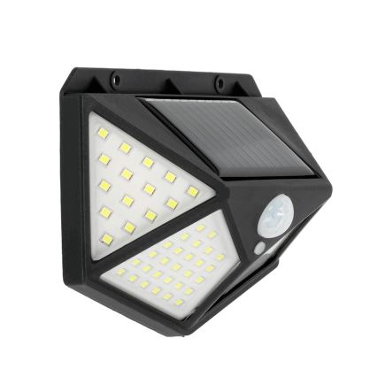LED sieninis šviestuvas su jutikliu, įkraunamas saulės energija LED/1W/3,7V 6500K IP44