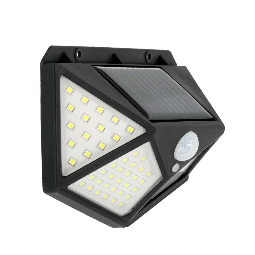 LED sieninis šviestuvas su jutikliu, įkraunamas saulės energija LED/1W/3,7V 6500K IP44