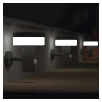 LED sieninis šviestuvas su jutikliu, įkraunamas saulės energija LED/2W/3,7V 1200 mAh IP44