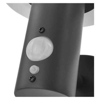 LED sieninis šviestuvas su jutikliu, įkraunamas saulės energija LED/2W/3,7V 1200 mAh IP44