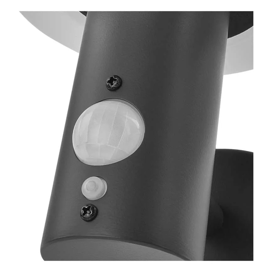 LED sieninis šviestuvas su jutikliu, įkraunamas saulės energija LED/2W/3,7V 1200 mAh IP44