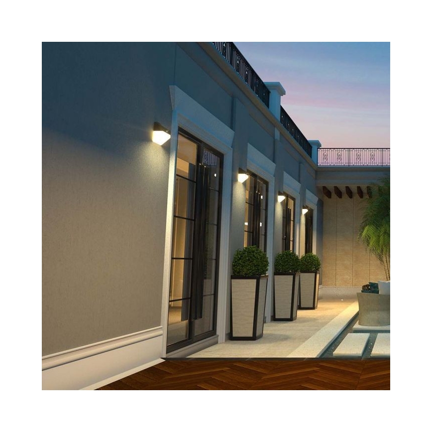 LED sieninis šviestuvas su jutikliu, įkraunamas saulės energija LED/2W/3,7V 4000K IP65 1200 mAh