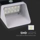 LED sieninis šviestuvas su jutikliu, įkraunamas saulės energija LED/2W/3,7V 4000K IP65