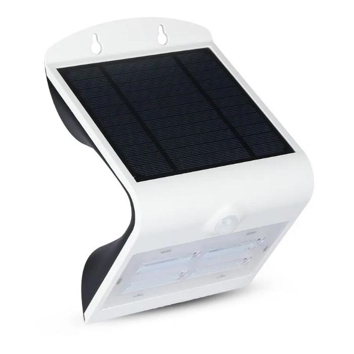 LED sieninis šviestuvas su jutikliu, įkraunamas saulės energija LED/3W/3,7V 3000/4000K IP65 2000 mAh balta