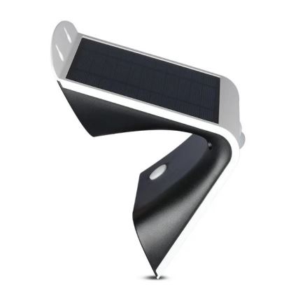LED sieninis šviestuvas su jutikliu, įkraunamas saulės energija LED/3W/3,7V 3000/4000K IP65 2000 mAh balta