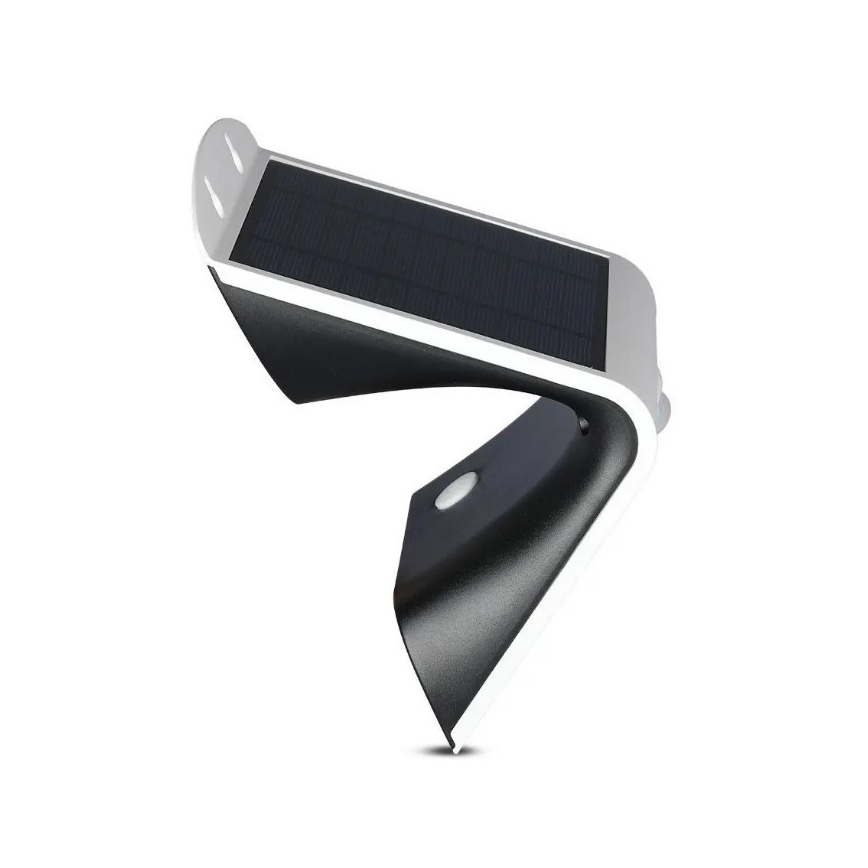 LED sieninis šviestuvas su jutikliu, įkraunamas saulės energija LED/3W/3,7V 3000/4000K IP65 2000 mAh balta