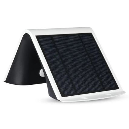 LED sieninis šviestuvas su jutikliu, įkraunamas saulės energija LED/3W/3,7V 3000/4000K IP65 2000 mAh balta