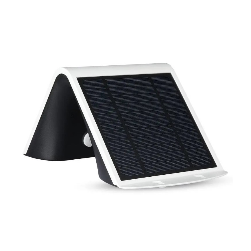 LED sieninis šviestuvas su jutikliu, įkraunamas saulės energija LED/3W/3,7V 3000/4000K IP65 2000 mAh balta