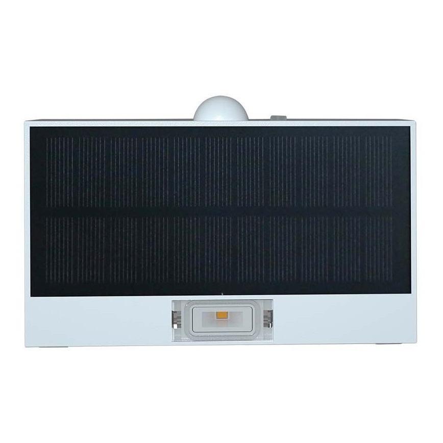 LED sieninis šviestuvas su jutikliu, įkraunamas saulės energija LED/3W/3,7V 3000K/4000K IP65 balta
